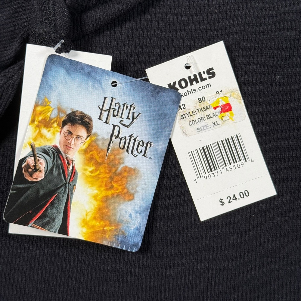 Harry Potter Trouble Usually Finds Me Graphic Tank Top Black XL Ribbed Knit - Picture 7 of 7